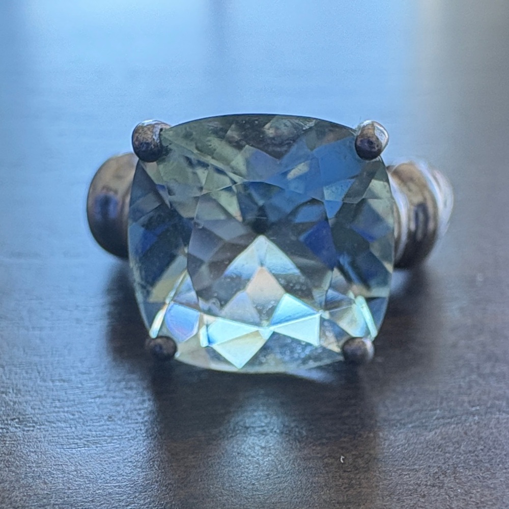 Ultimate Trading Corporation Prasiolite Sterling Silver Ring